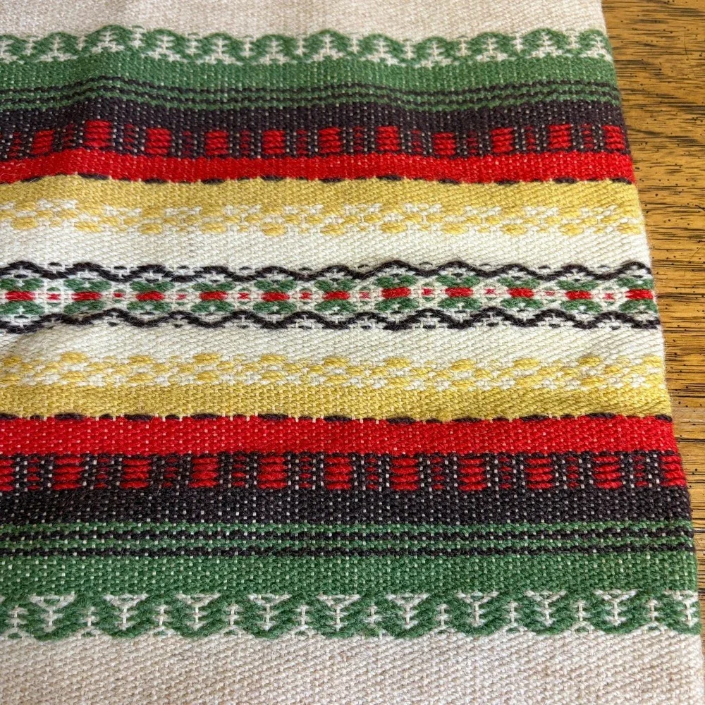 Vintage Swedish Folk Weaving Handwoven Scandinavian Pillow Cover Wool Unfinished